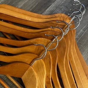 Set of 9 Wooden Hangers – Stylish Boutique/Closet Upgrade👗